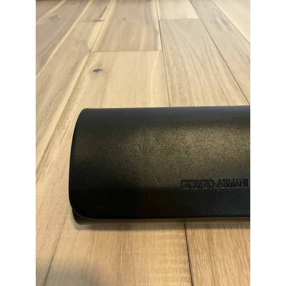 Giorgio Armani hard sunglasses case in black faux leather